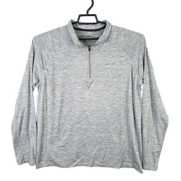 Mens Eddie Bauer Free Dry Gray 1/4 Zip Pullover Shirt Long Sleeve Polyester XL - Picture 1 of 7